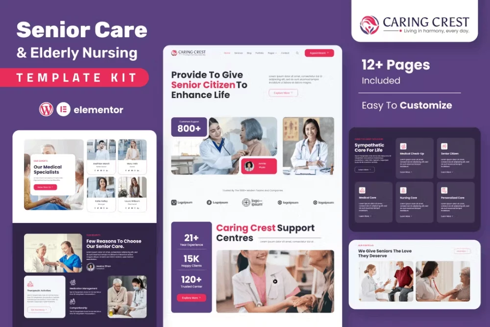 کیت قالب المنتور خدمات مراقبت سالمندان Caring Crest 1 کیت قالب المنتور خدمات مراقبت سالمندان Caring Crest