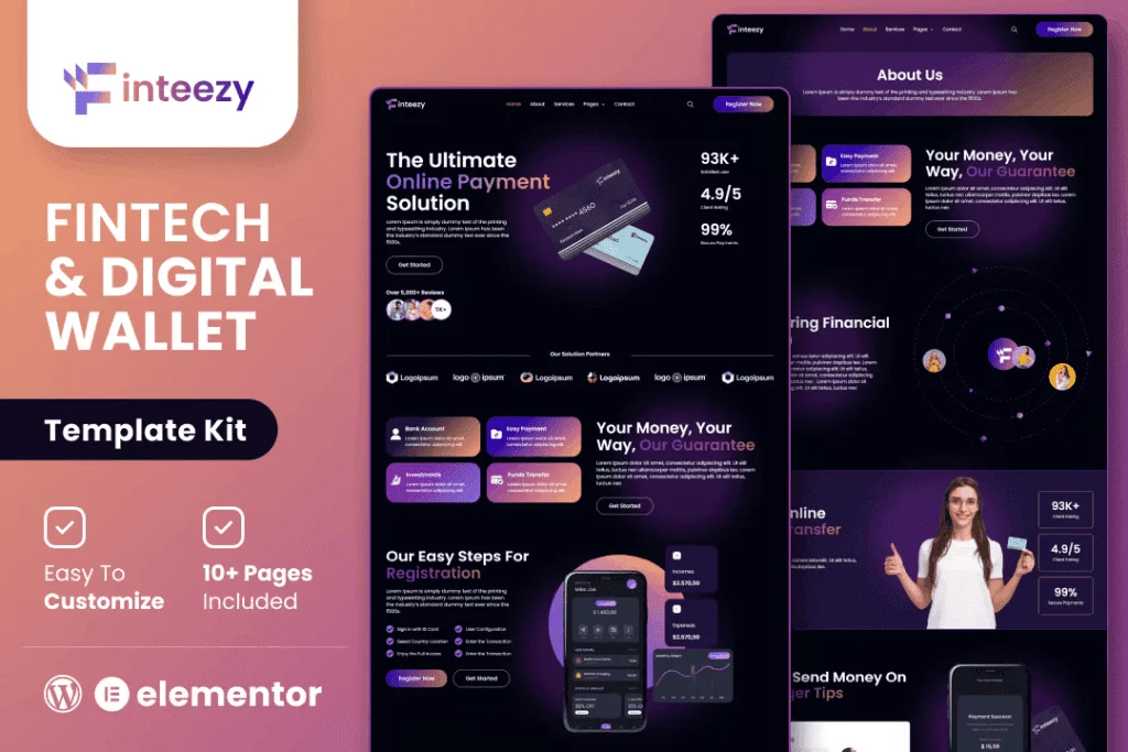 کیت قالب المنتور فین تک و کیف پول دیجیتال Finteezy 4 کیت قالب المنتور فین تک و کیف پول دیجیتال Finteezy