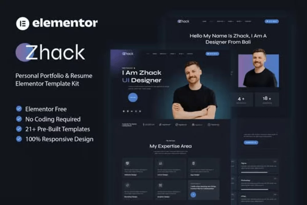 کیت قالب المنتور نمونه کار و رزومه Zhack